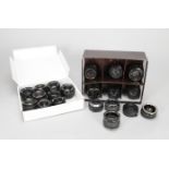 Fifteen SLR Prime Lenses, including Riconar 55mm, Riconon 50mm, Reflecta 55mm, Chinon 28mm, Chinon