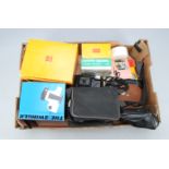 Various Cameras, Kodak EK2 instant camera, Polariod model 20 land camera, Ensign Fulvue, Brownie 44A