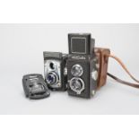 A Semiflex Standard TLR Camera, with 75mm f/3.5 lens, shutter sticking on slow speeds, body G,