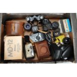 A Tray of Cameras and Related Items, Kodack, Vivitar, Samsung compacts, a Nikon MD-12 motor drive,