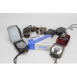 A Selection of Light Meters, including a Sekonic Studio Deluxe II, Gossen Lunasix 3, Luna Pro and