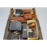 A Collection of Binoculars and Camera Parts, including Barr & Stroud 12x CF49 binoculars (1), Carl