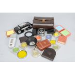 Zeiss Accessories, including a Contaflex data back, Carl Zeiss Jena 5cm f/2 lens, various filters,