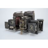 Folding Cameras, Kodak vest pocket autographic (2), vest pocket model B and two no 3 folding
