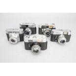 Voigtlander Cameras, a Vitoret D, Vito automactic R, Vito C, Zeiss Ikon Colora and Contessa