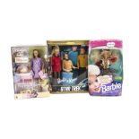 Mattel Barbie & Ken Star Trek Gift Set, Happy Family Midge & Baby and Teen Talk Barbie, in