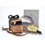 A collection of 20th Century cameras, including an Ilford 'Sportsman' camera in the original leather