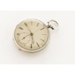 A Victorian silver pocket watch by Gordon & Fletcher of Dublin, in Chester 1857 46mm case, appears