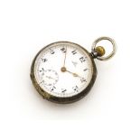 An early 20th century silver open faced pocket watch from Omega, c1912-1916, 48mm case with top