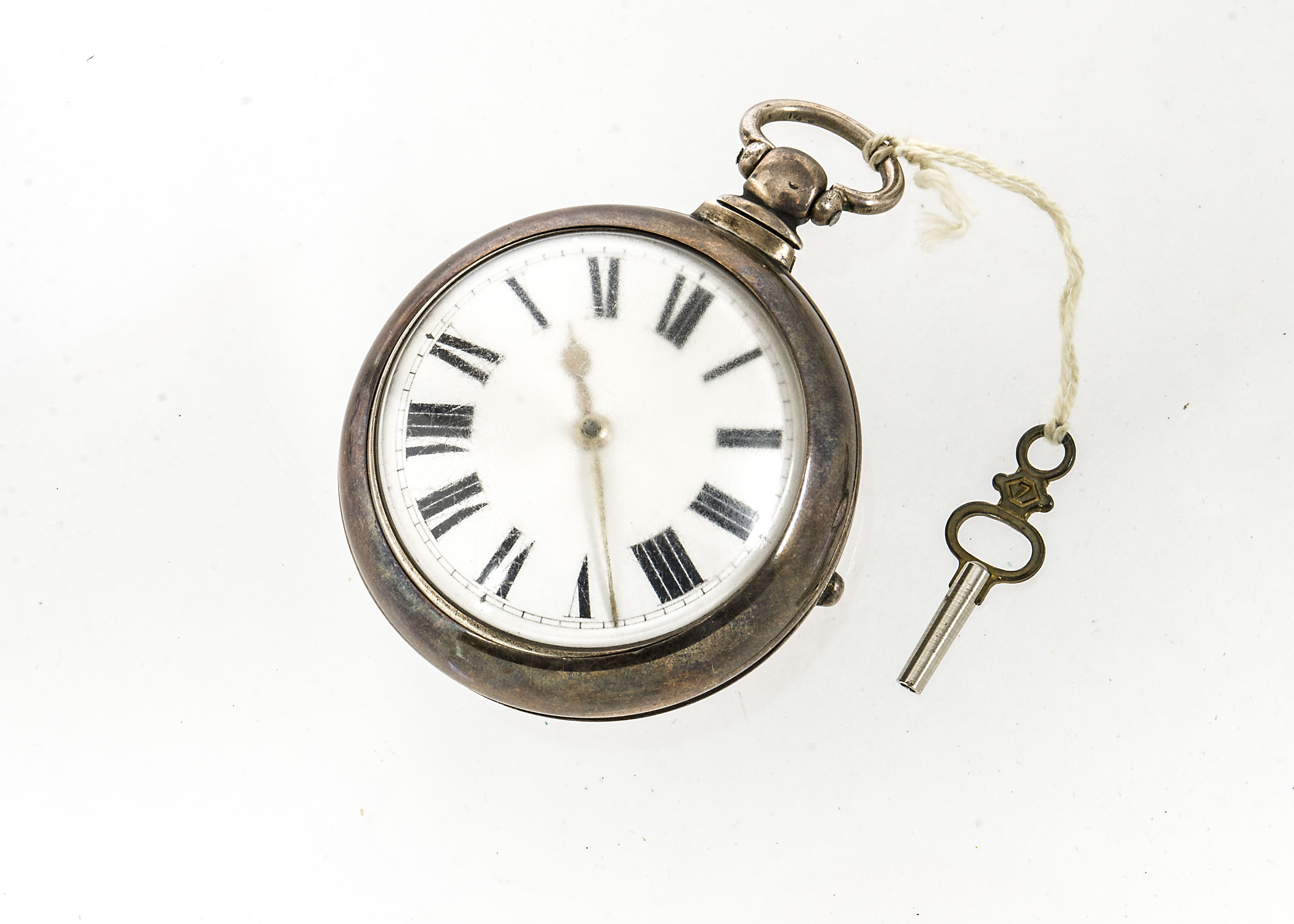 A Victorian silver pair cased pocket watch by Isaac Wilkinson of Leicester, fusee movement marked