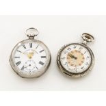 A Victorian continental silver open faced pocket watch marked W.E. Watts Nottingham The Greenwich