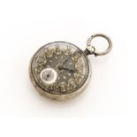 A large Victorian silver open faced pocket watch by James Blackhurst, 50mm case, London 1864, with