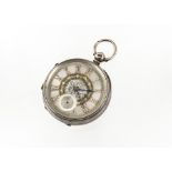 A Victorian silver open faced pocket watch by H. Osburn of Eston, 55mm case, having silvered dial