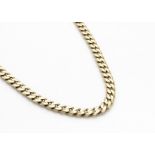 A 9ct gold curb linked necklace, 47cm long max, 23g