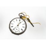A Victorian silver open faced pocket watch from H. Samuel, sold with original H. Samuel watch