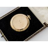 An Art Deco period 9ct gold open faced pocket watch from Hamilton & Inches, 47mm case, appears to