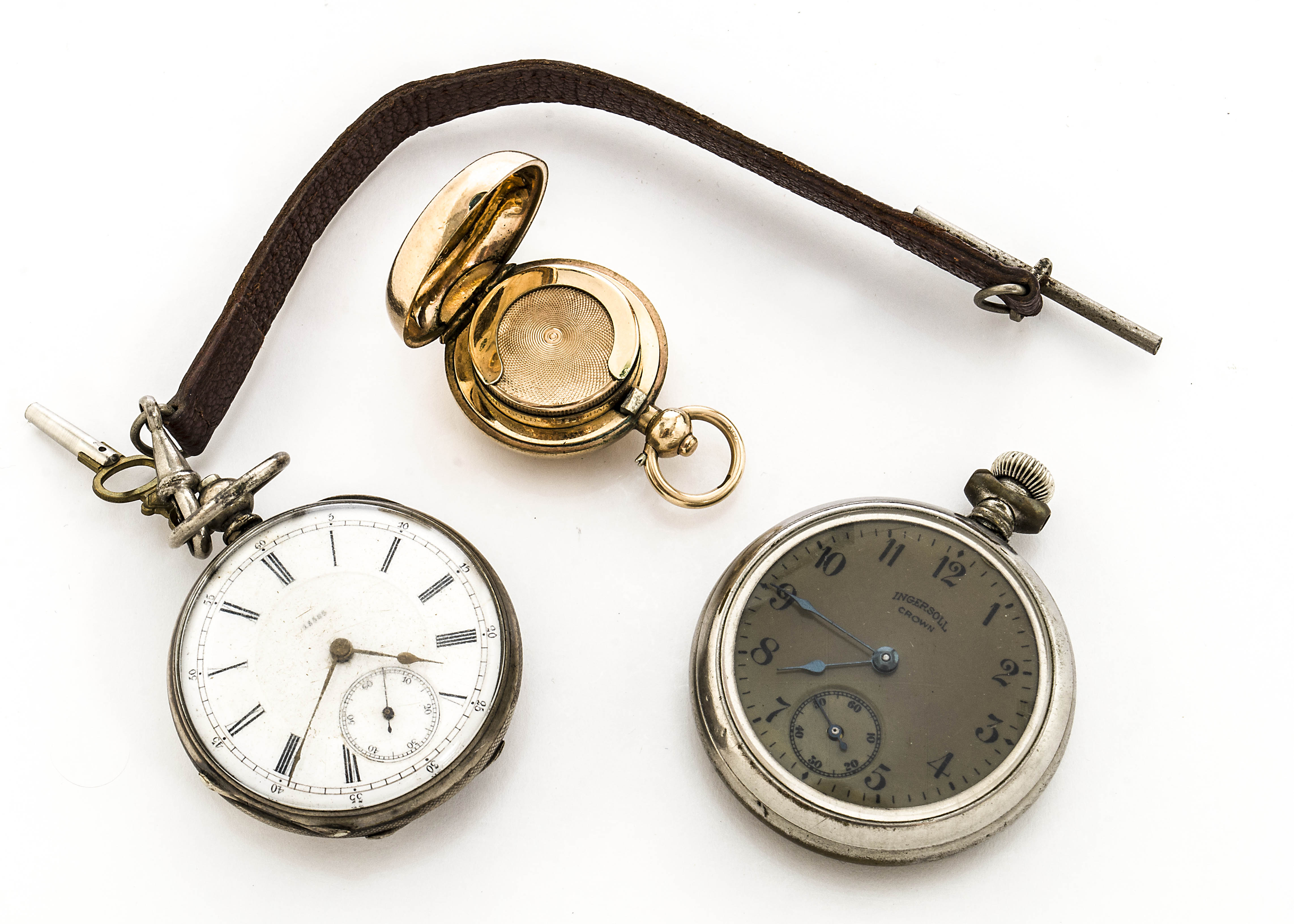 A Victorian silver open faced pocket watch, marked 18569 to dial, together with an Ingersoll Crown