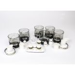 Concorde and British Airways ceramics and Glassware, a set of six smoked glass Concorde