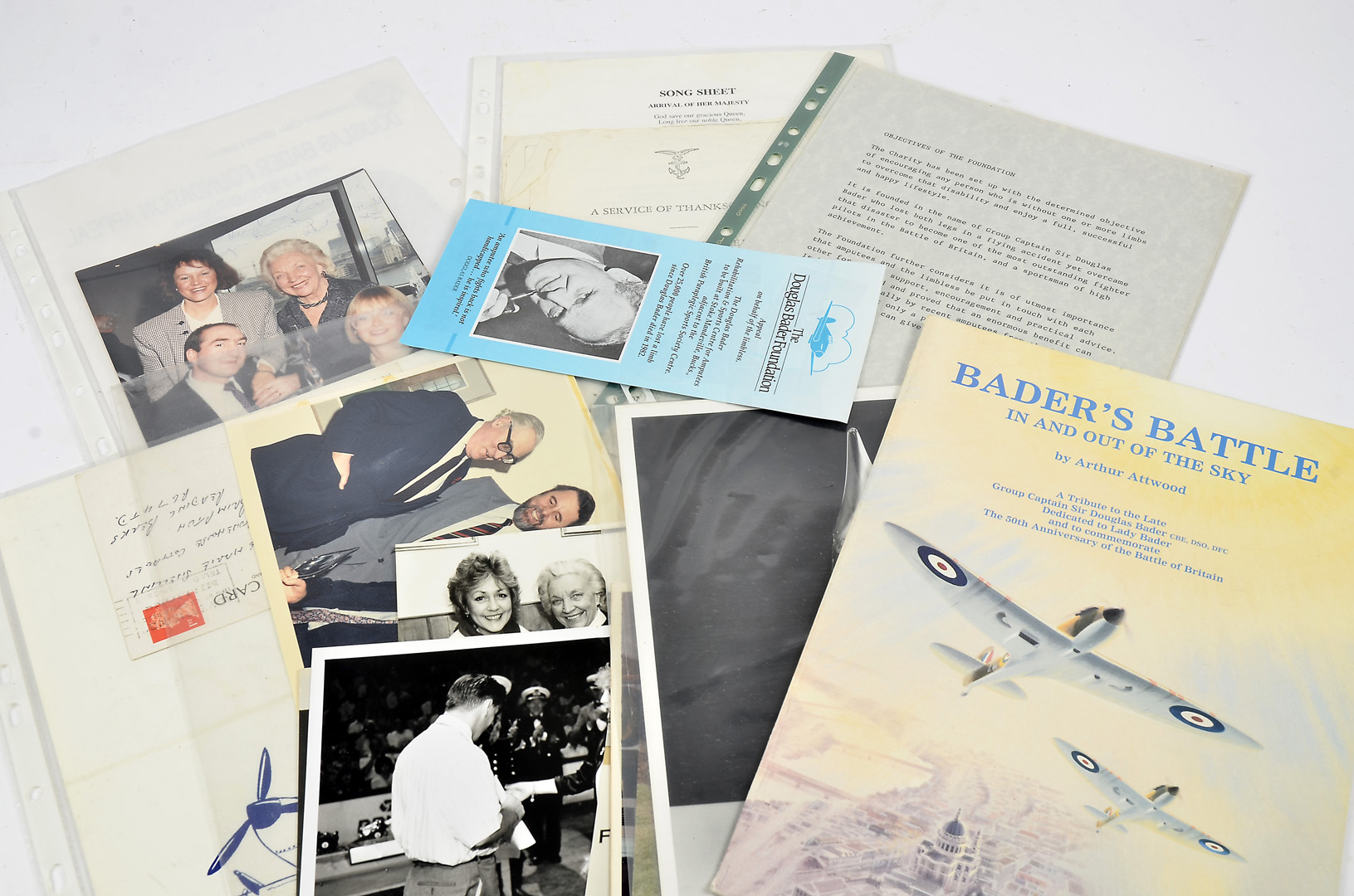 A collection of Douglas Bader Foundation photographs, together with a selection of programmes and