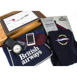 Concorde and BA Engineering Memorabilia, various items including Concorde ties and bag and BA