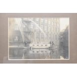 Huntley and Palmers Ltd, gelatin silver print of Huntley and Palmers Ltd fire brigade river