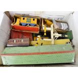 Hornby 0 Gauge Trains, including yellow/blue snowplough, (G-VG), two red MO c/w locomotives and