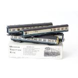 A Kit-built 00 Gauge BR blue/grey 4-BUF unit and MTK class 310 4-car Unit, the 4-BUF seemingly