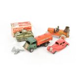 Clockwork Tinplate Vehicles, Tri-ang Minic Shell Petrol tanker, decals good (working F), Pocketoy by