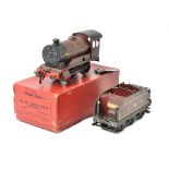 A Hornby 0 Gauge No 2 Special LMS Tender and No 501 Clockwork Locomotive, both in LMS crimson, the