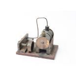A Home-Made Live Steam Oscillating Stationary Engine, with 3" dia x 6" long copper boiler, one