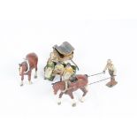 Britains pre WW2 version farm items comprising boxed 8F Horse Rake, 2 horse plough, seated farmers