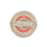 Brooklands Totaliser One Arm Bandit Emblem Plaque, a 1950s/60s circular cast brass chromed plaque