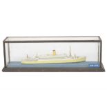 Bassett-Lowke 100 feet-1 inch Waterline Model of 'Orcades/Orion', presented in a wood/glazed display