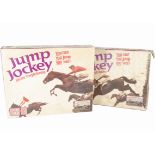 A pair of Tri-ang Jump Jockey Sets, JJ200, comprising two Horses, instructions, track, Gate and