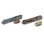 Repainted Hornby-Dublo 00 Gauge Locomotives, comprising A4's no 4468 'Mallard' in LNER garter blue