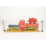 Boxed Hornby 0 Gauge Stock and Accessories, comprising red 'Royal Daylight' tank wagon, blue/