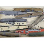 A collection of 1:700 scale resin and plastic waterline Naval Aircraft Carriers by various makers
