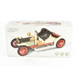 A Boxed Mamod Live Steam Roadster, in white with red chassis and cast 'artillery' wheels, for