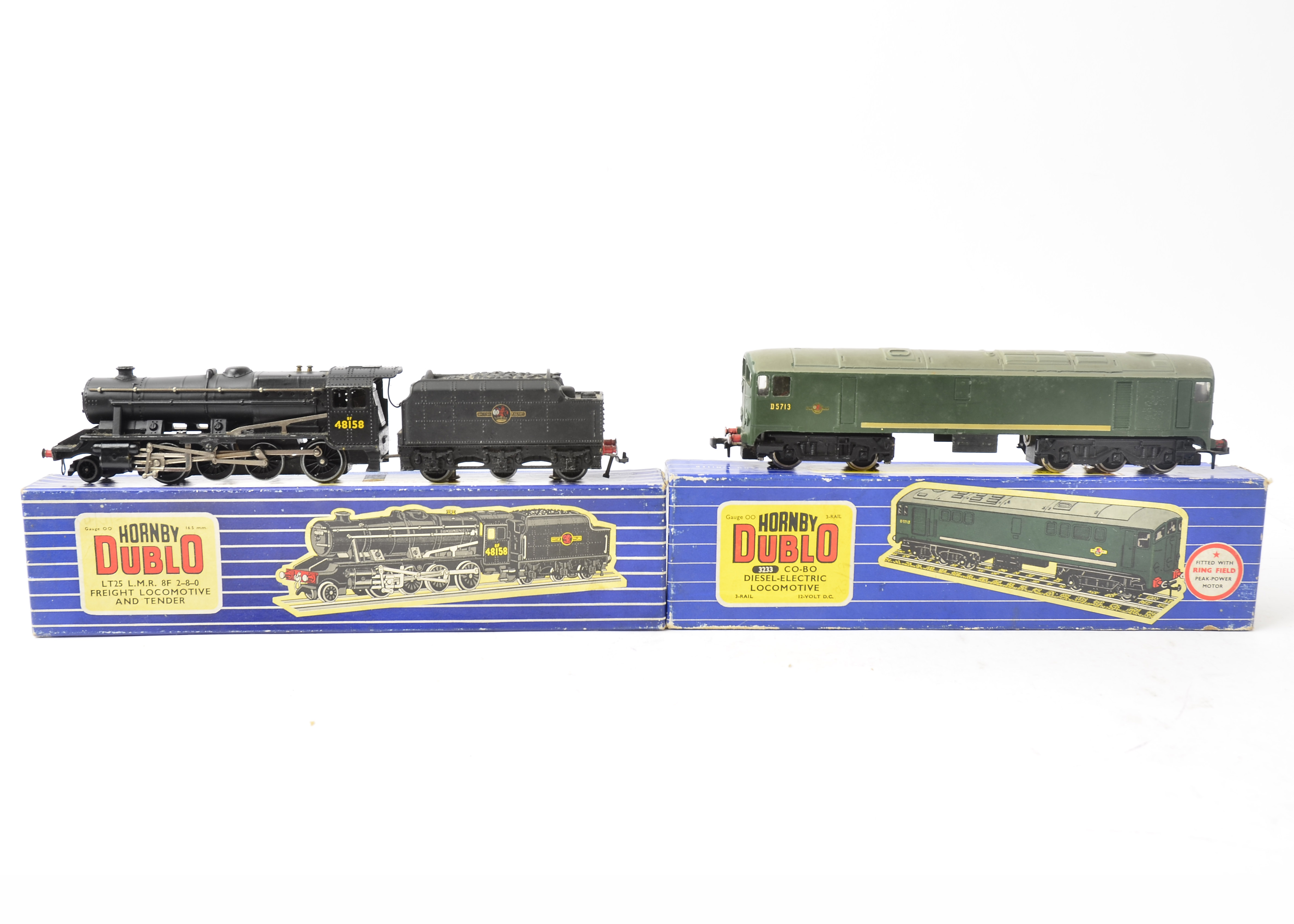 Boxed Hornby-Dublo 00 Gauge 3-rail Locomotives, comprising ref 3233 Co-Bo diesel in BR green as