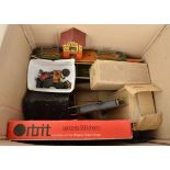 Non-Hornby 0 Gauge Railway Items, including boxed Bowman model 664 Timber wagon in LMS green
