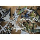 Small scale diecast aircraft, A collection of military aircraft, including Vulcan, Mirage, Hawker