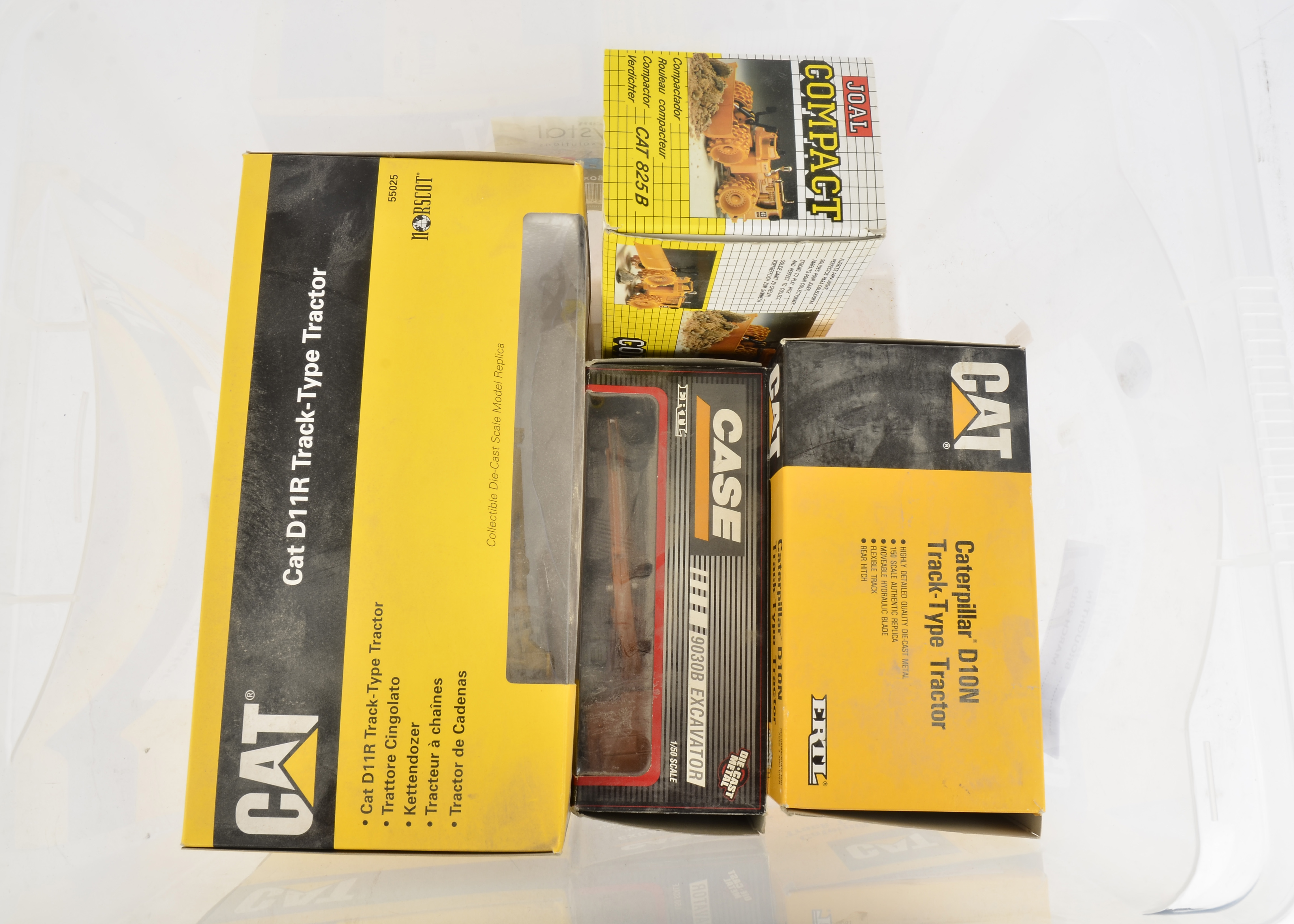 ERTL and Joal Construction Vehicles, a boxed group 1:50 scale models comprising ERTL 55025 CAT
