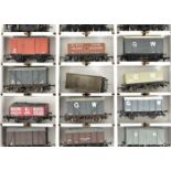 A Box of 30 Assorted 00 Gauge Freight Wagons, by Dapol, GraFar and others including vans, LMS cattle