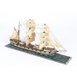 A well made three masted steel Barque 'Hawthornbank' built by E O O'Mahoney in 1975, finished in