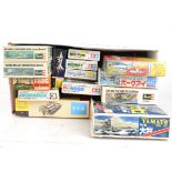 Military Air Sea and Land Kits, a boxed collection comprising Naval Kits mostly 1:700 scale,