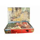 Heller Le Royal Soleil and A King Arthur's Castle, a boxed 1500 1:100 scale kit of the galleon Le