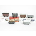 Kit Built Plastic 0 Gauge Goods Wagons, a group of six including Parkside Dundas 12 ton GWR