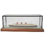 A well made 1:600 scale or similar Model of H M S 'Queen Mary', constructed in wood to an