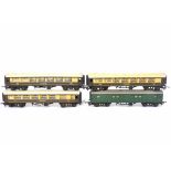 Tri-ang TT Gauge brown and cream Pullman Coaches, Snipe, Eagle and Falcon Pullman coaches with a