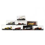 Cased Modern Competition Vehicles, a group of 1:43 scale vintage and modern competition models all